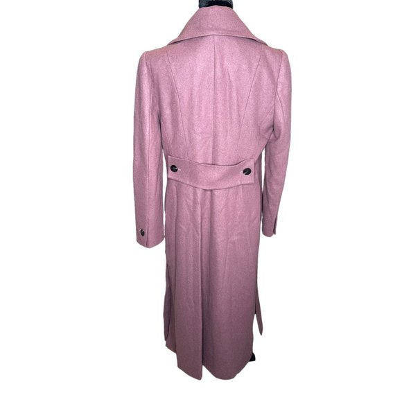 Kenneth Cole Jacket Womens 10 Pink Wool Blend Trench Double Breasted Coat - Picture 9 of 16